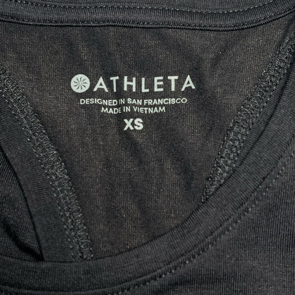 Athleta | Black Encore Ruched Sides Racerback Athletic/Athleisure Tank Sz XS - Picture 6 of 6
